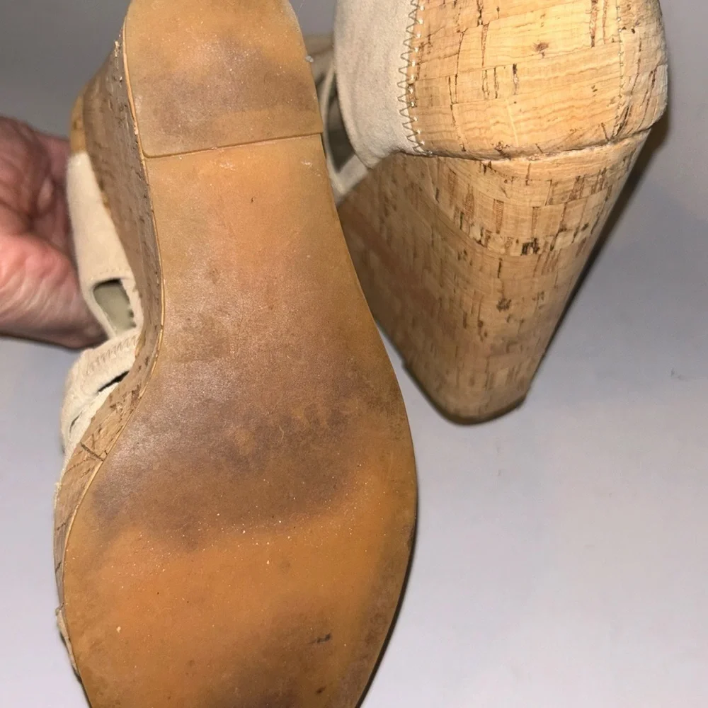 Bebe cork wedge sandals